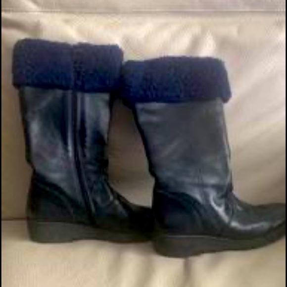 Made in Italy size 38 leather navy boots - Picture 2 of 9
